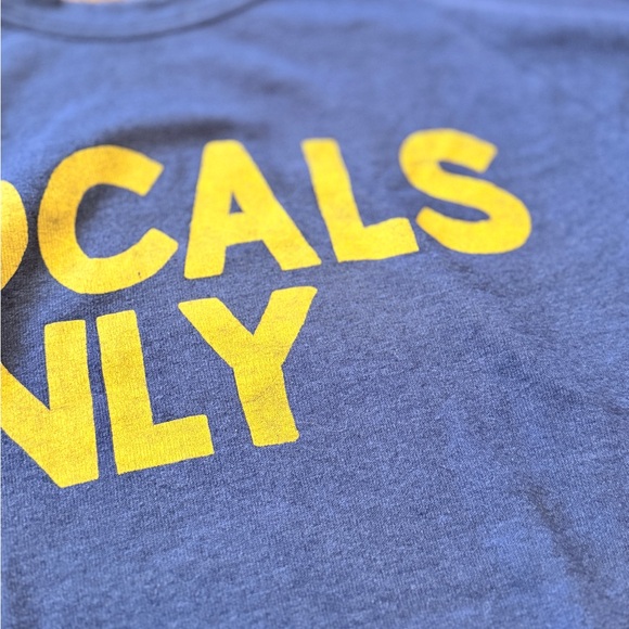 Rare Aviator Nation Blue Crewneck Sweatshirt with Yellow 'LOCALS ONLY' Graphic - Picture 3 of 7